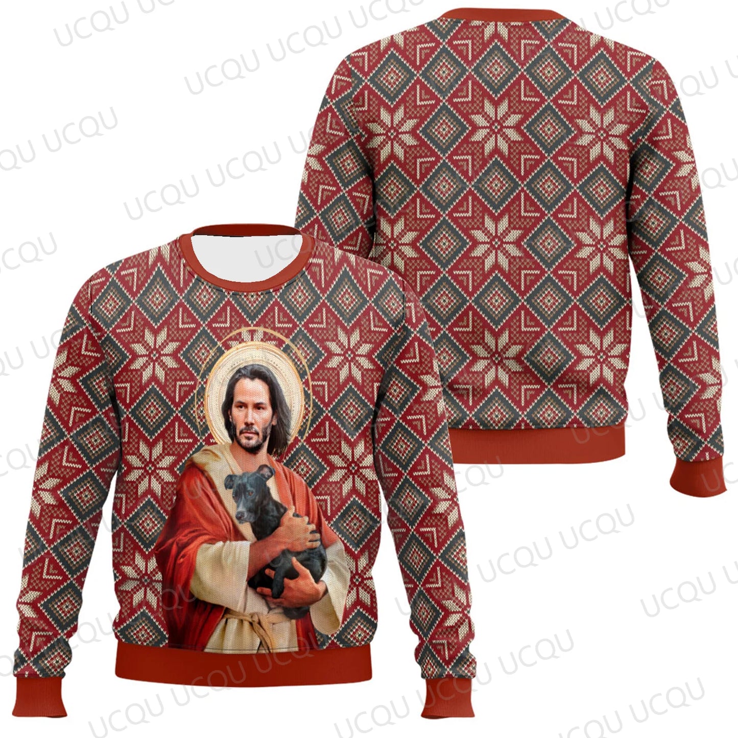 Jesus Printed Ugly Sweaters