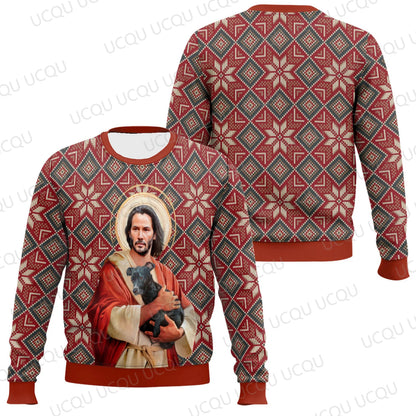 Jesus Printed Ugly Sweaters